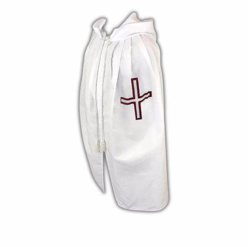 St. Thomas of Acon Mantle – Cotton & Wool Fabric with Maroon Cross