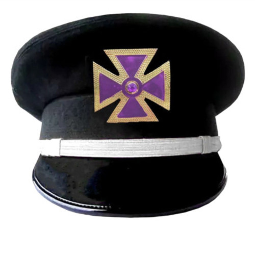 Past Grand Commander Knights Templar Commandery Fatigue Cap Black Wool