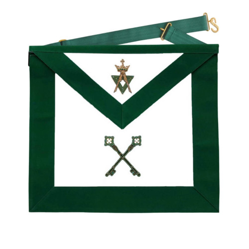 Treasurer Allied Masonic Degrees Apron Green Velvet