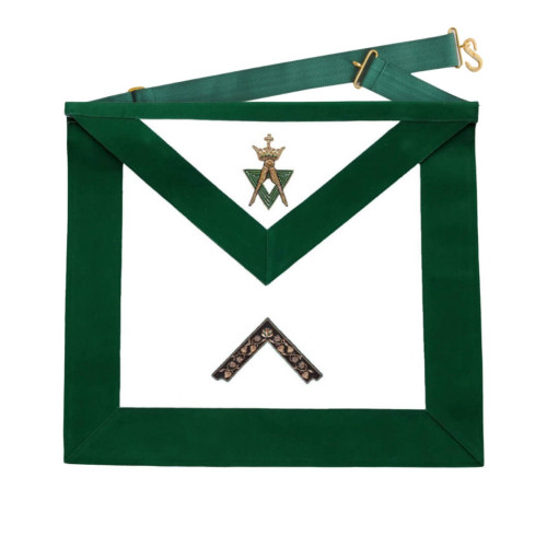 Worshipful Master Allied Masonic Degrees Apron - Green Velvet