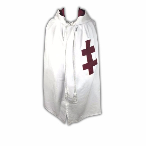 Knights Templar English Regulation Mantle – Cotton & Wool Fabric with Maroon Cross