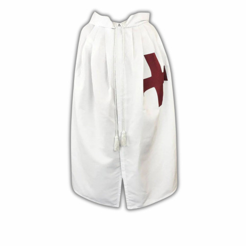 Knights Templar English Regulation Mantle – White with Maroon Cross